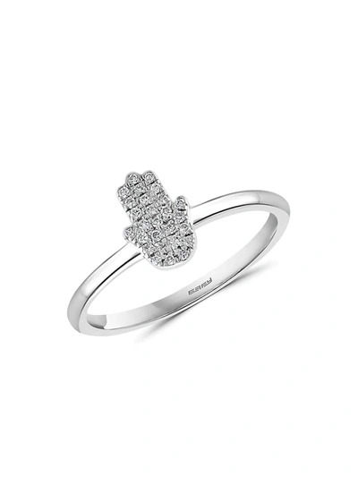 Shop Effy Eny Women's Eny Sterling Silver & Diamond Hamsa Ring