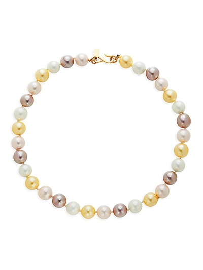 Shop Kenneth Jay Lane Women's Goldplated & Glass Pearl Necklace In Neutral