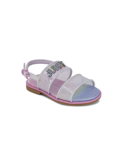 Shop Juicy Couture Girl's Chateau Drive Embellished Sandals In Silver