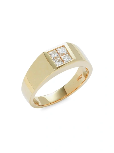 Shop Effy Men's 14k Yellow Gold & 0.79 Tcw Diamond Ring