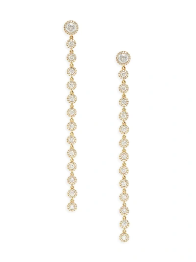 Shop Saks Fifth Avenue Women's 14k Yellow Gold & 3.10 Tcw Diamond Drop Earrings