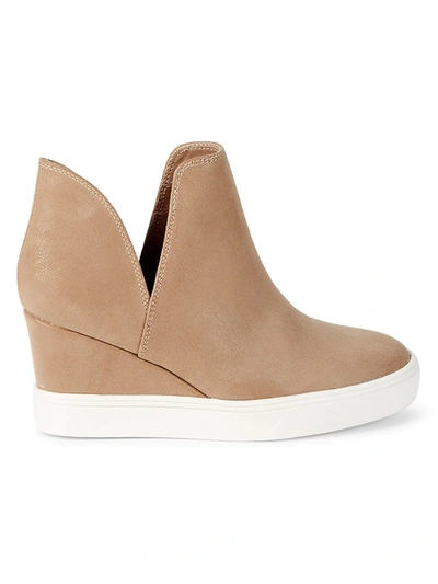 Mia Women's Kate Faux Suede Wedge Sneakers In Stone Brush | ModeSens