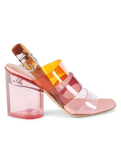 Shop Ferragamo Women's Trezze Pvc Sandals In Desert Rose