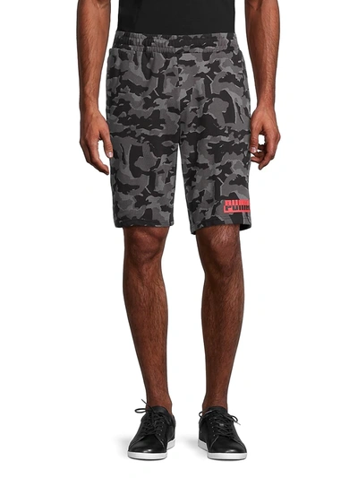Shop Puma Men's Core Camo-print Cotton Shorts In Black