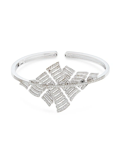 Shop Hueb Women's 18k White Gold & Diamond Cuff Bracelet