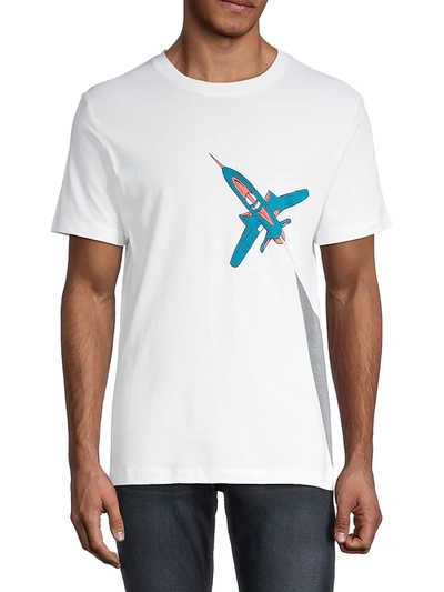 Shop French Connection Men's Rocket Graphic T-shirt In Linen White