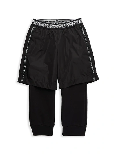 Shop Versace Little Boy's & Boy's One-piece Short & Legging Twofer In Black