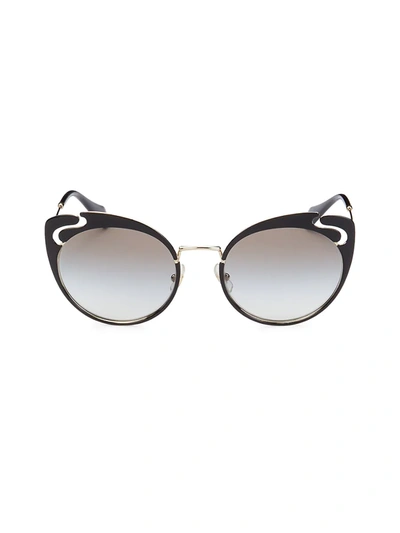 Shop Miu Miu Women's 54mm Cat Eye Sunglasses In Black Gold