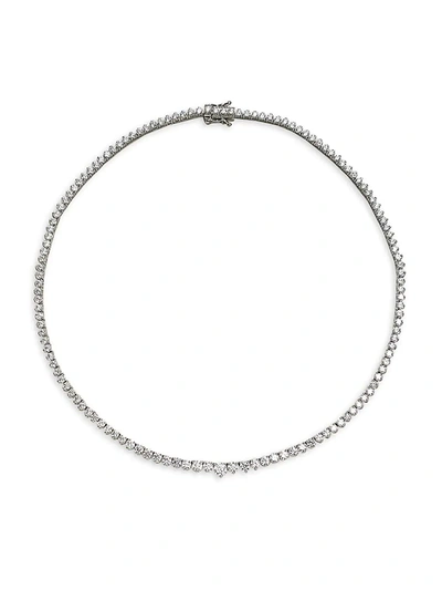 Shop Lafonn Women's Classic Platinum-plated Sterling Silver & Simulated Diamond Tennis Necklace
