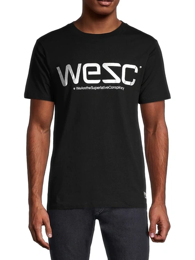 Shop Wesc Men's Reflective Regular-fit T-shirt In Black
