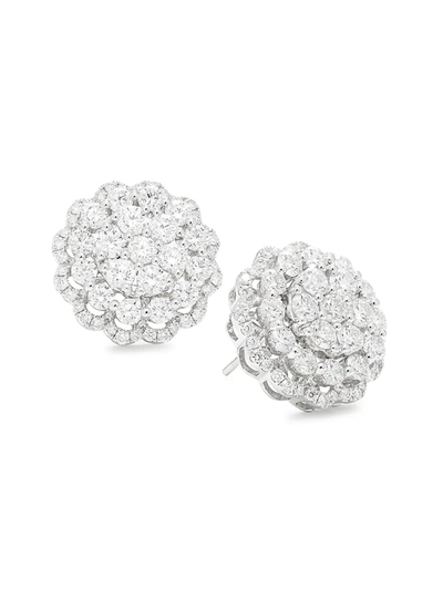 Shop Saks Fifth Avenue Women's 14k White Gold Diamond Cluster Earrings