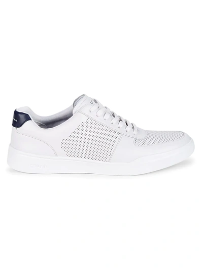 Shop Cole Haan Men's Men's Modern Perforated Leather Sneakers In Optic White