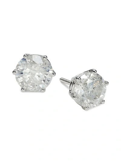 Shop Saks Fifth Avenue Women's 14k White Gold & 4.0 Tcw Diamond Stud Earrings
