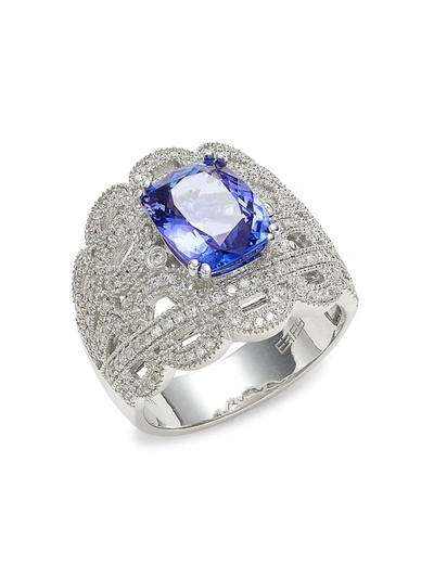 Shop Effy Women's 14k White Gold, Tanzanite & Diamond Ring