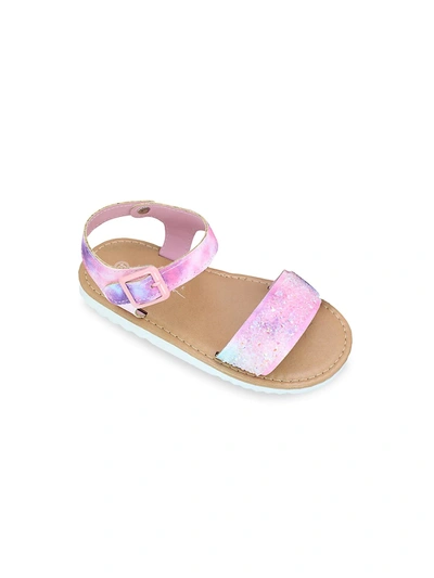 Shop Nicole Miller Little Girl's Embellished Tie-dye Sandals In Pink