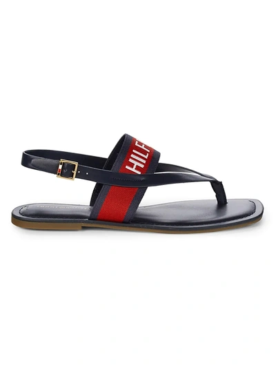 Tommy Hilfiger Women's Jujube Logo Thong Sandals Women's Shoes In Marine  Blood Red White | ModeSens