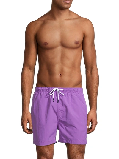 Shop Solid & Striped Men's The Classic Logo Swim Shorts In Purple