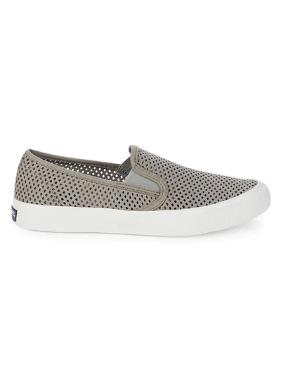Shop Sperry Women's Seaside Perforated Slip-on Sneakers In Grey