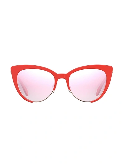 Shop Moschino Women's 55mm Cat Eye Sunglasses In Dark Havana