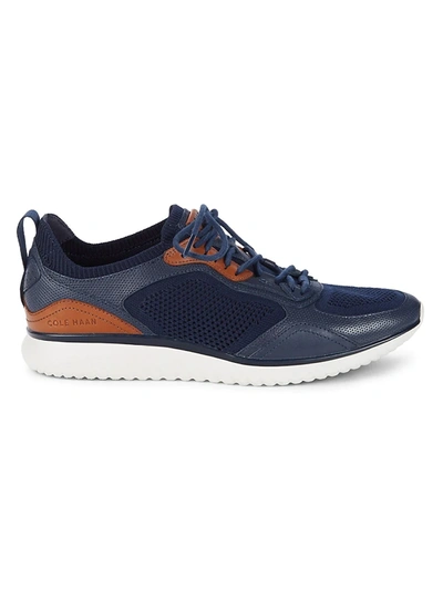 Shop Cole Haan Men's Low-top Sneakers In Marine Blue