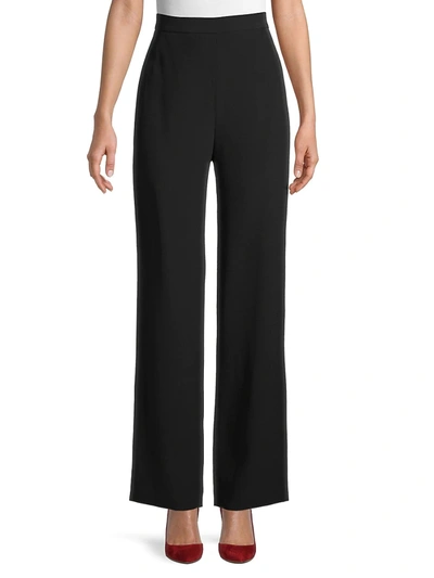 Shop Balmain Women's High-waist Straight-leg Trousers In Noir