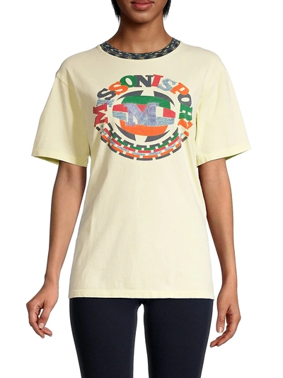 Shop M Missoni Women's Logo Graphic Cotton T-shirt In Lemon