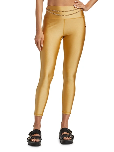 Shop Weworewhat Women's Chain High-rise Leggings In Gold