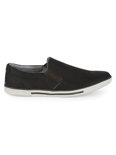 Shop Kenneth Cole New York Men's Perforated Slip-on Sneakers In Charcoal