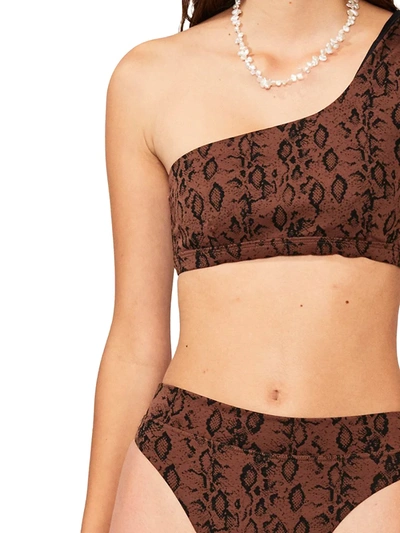 Shop Suboo Women's Sophia High-cut Snake-print Bikini Bottom In Neutral