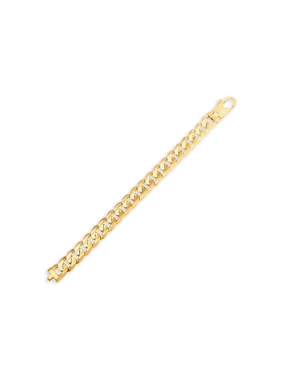 Shop Saks Fifth Avenue Made In Italy Men's 14k Yellow Gold Solid Curb Chain Bracelet