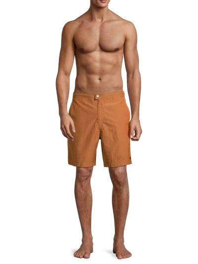 Shop Solid & Striped Men's The Boardshort Swim Shorts In Rust Black