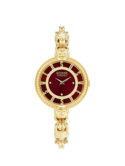 Shop Versus Women's Goldtone Stainless Steel & Swarovski Crystal Bracelet Watch In Red