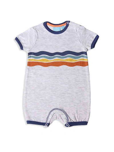 Shop Bear Camp Baby Boy's Carter Wavy-stripe Romper In White Heat