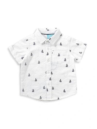 Shop Bear Camp Little Boy's Chris Seersucker Sailboat-print Shirt In White