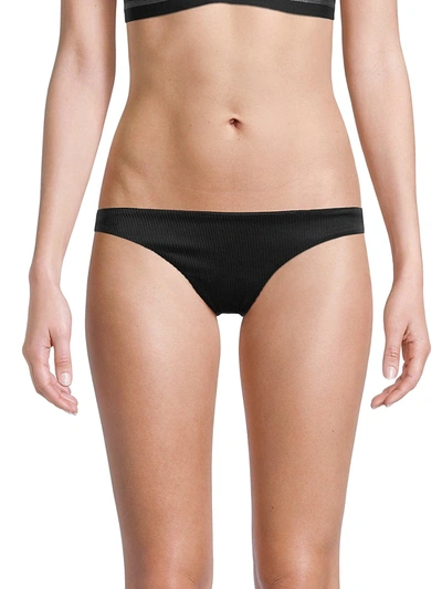 Shop Pilyq Women's Basic Full Bikini Bottoms In Black Pear