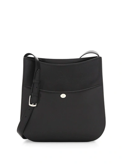 Shop Loro Piana Women's Fleur Leather Crossbody Bag In Black