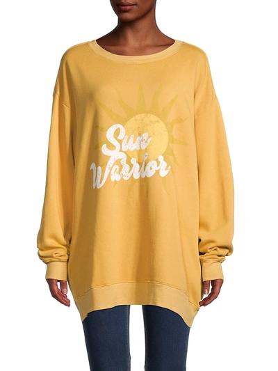 Shop Wildfox Women's Roadtrip Oversized Sweatshirt In Citrine