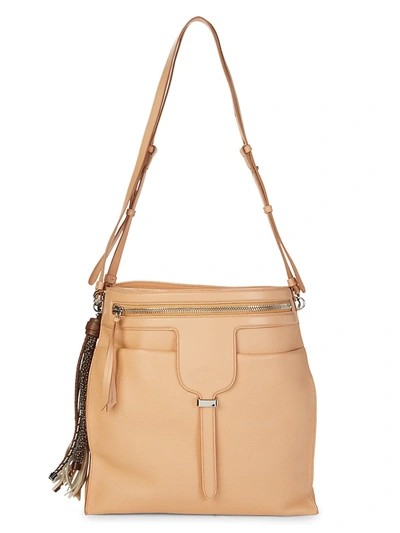 Shop Tod's Women's Leather Shoulder Bag In Tan