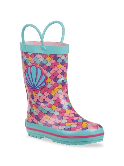 Shop Laura Ashley Little Girl's Seashell Rain Boots In Neutral