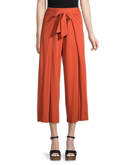 Shop Michael Stars Women's Clarissa Cropped Wide-leg Pants In Red Clay