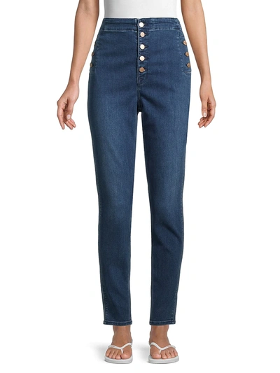 Shop J Brand Women's Natasha Sky High-rise Skinny Ankle Jeans In Blue