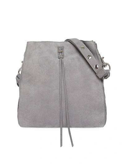 Shop Rebecca Minkoff Women's Darren Suede Hobo Bag In Steel