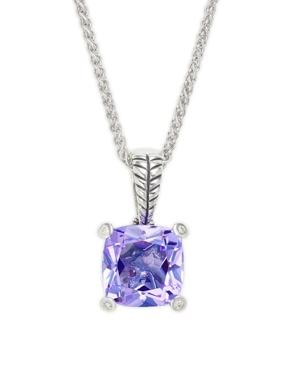 Effy Eny Women's Sterling Silver, Amethyst & Diamond Pendant Necklace In Silver