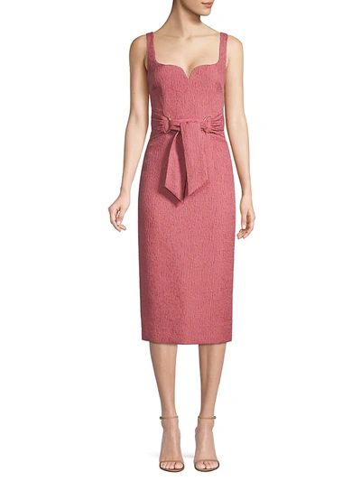 Shop Rebecca Vallance Women's Greta Crinked Sweetheart Sheath Dress In Pink