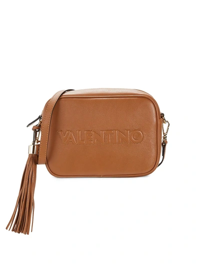 MARIO VALENTINO Mia Logo Leather Crossbody Bag Caramel