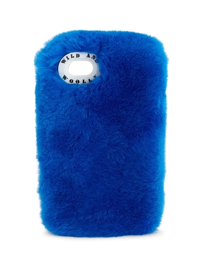 Shop Wild And Woolly Women's Beaver Fur Iphone 7 Case In Blue