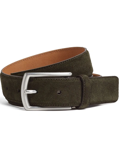 Shop Ermenegildo Zegna Nubuck Leather Belt In Green