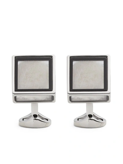 Shop Ermenegildo Zegna Square-shape Cufflinks In Silver