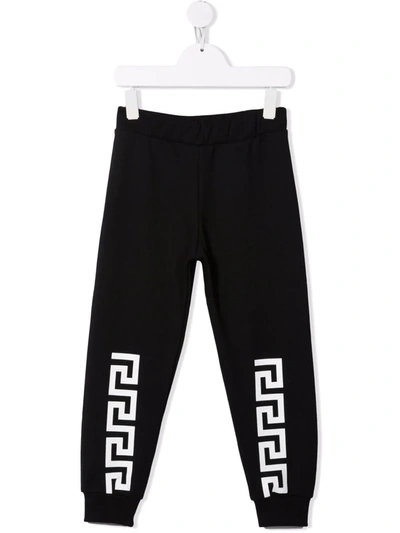 Shop Versace Logo-print Sweatpants In Black