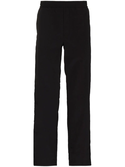 Shop Soulland Erich Straight-leg Cropped Trousers In Black
